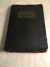 Vintage Peruna's Modern Webster Dictionary Atlas & Hymn Book, Copyright 1940