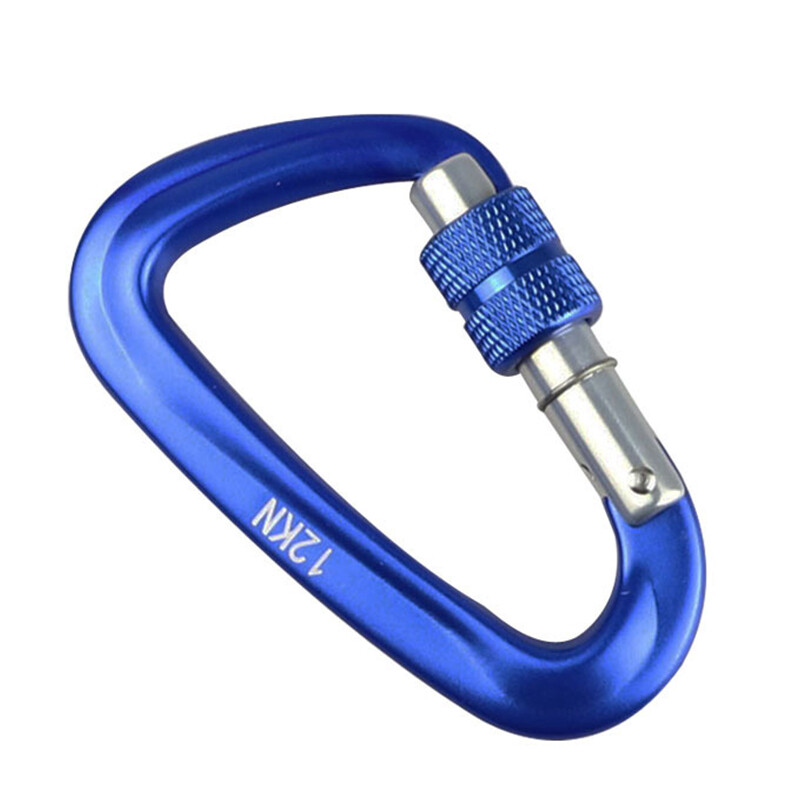 12KN Climbing Carabiner D Shape Quickdraws Climbing Buckle Locks Safety