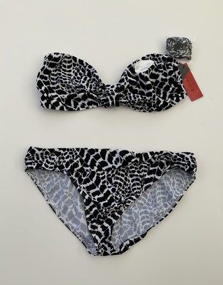 black and white animal print bikini