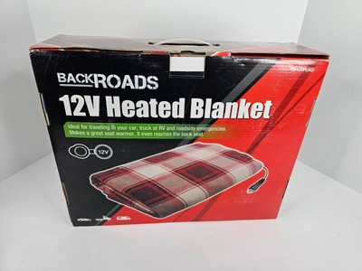 Backroads 12v Heated Blanket For Car RV Camping Plaid Red White Black New  In Box | eBay