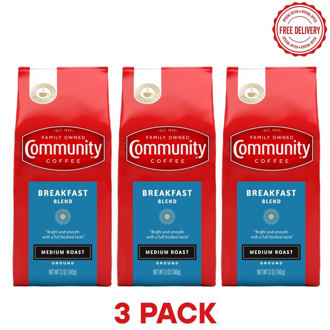 Community Coffee Breakfast Blend 12 Ounces, Medium Roast Gro