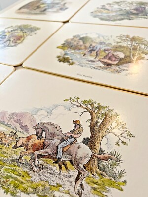 Vintage Jason Placemats 'Pioneer Lifestyle' - Set of 6 - S.J. Wood