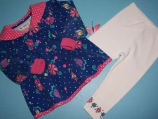 Gymboree VTG girls "PARISIAN PETALS" SMALL...2 PC SET...RAINBOW TAG...FALL 1994