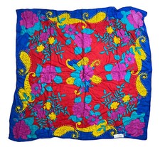 Challis by Berkshire Floral Rayon Scarf Colorful 31 x33 in