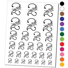 Rose Typewriter Font Number 2 Two Temporary Tattoo Water Resistant Set