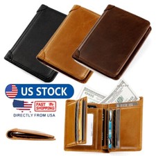 RFID Blocking Men s Leather Wallet ID Credit Card Holder Coin Purse Front Pocket