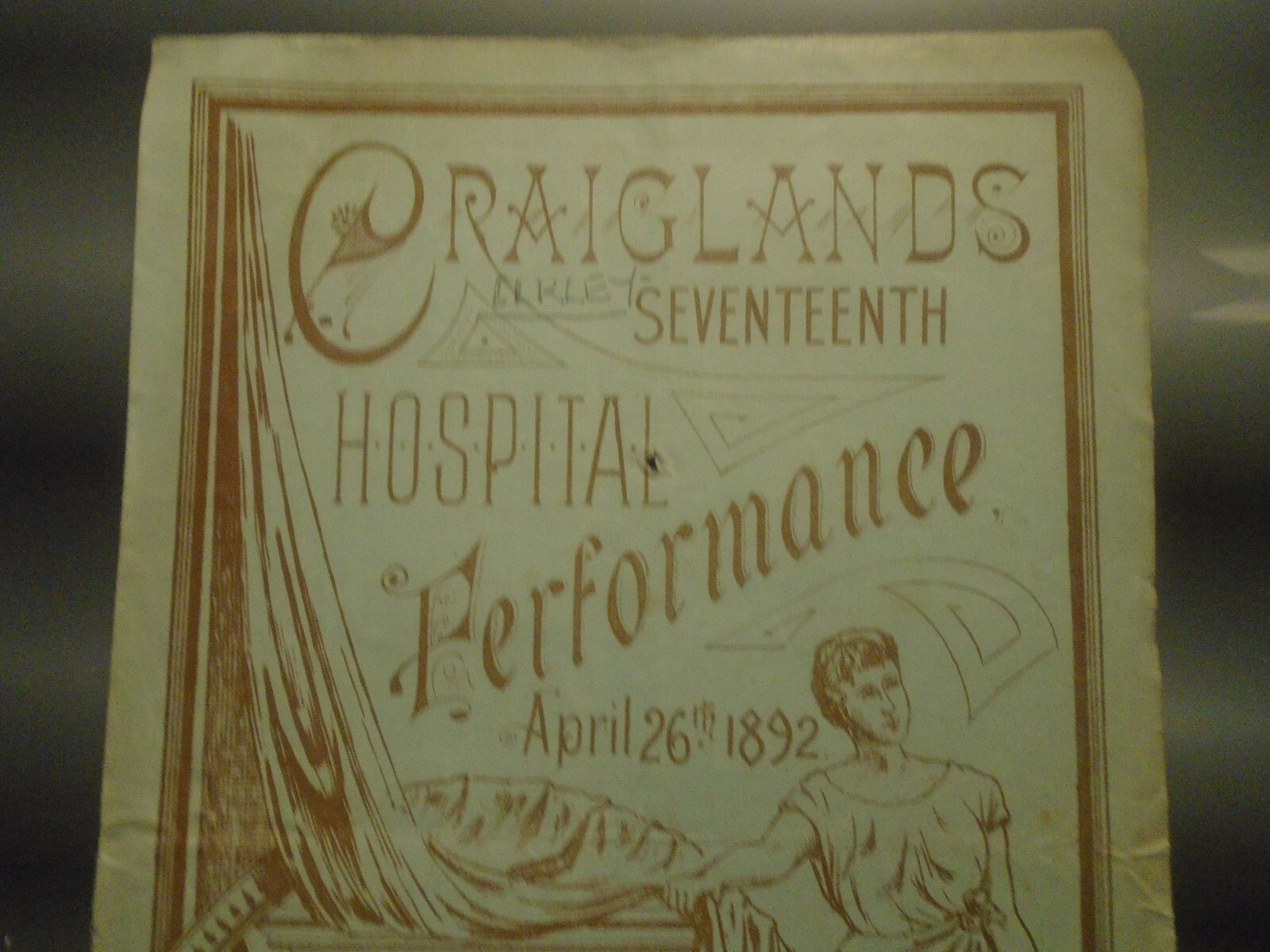 Ilkley Hospital Antique Theatre Programme 1892 Engraving of Old Hospital Rear eBay