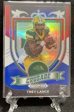 2021 Panini Prizm Draft Picks Trey Lance Red White Blue Crusade Silver RC 49ers