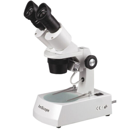 AmScope 10X-60X Binocular Stereo Microscope w 3D View Option Top & Bottom Lights - Picture 1 of 8