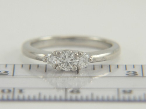 950 Platinum Present Past and Future .38ctw Diamond Engagement Ring Size 6 - Picture 6 of 12
