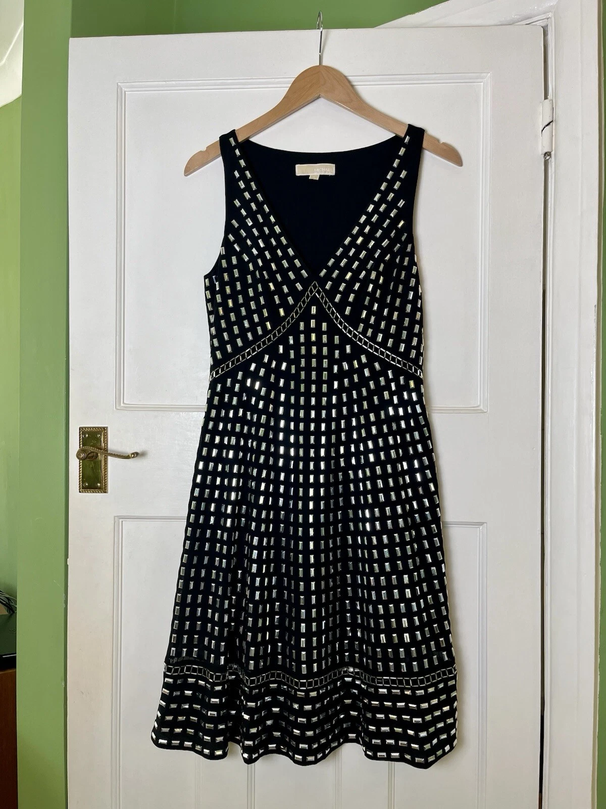 *ABITO DA COCKTAIL MICHAEL KORS NERO ARGENTO BORCHIATO IMPREZIOSITO DA SERA FESTA*