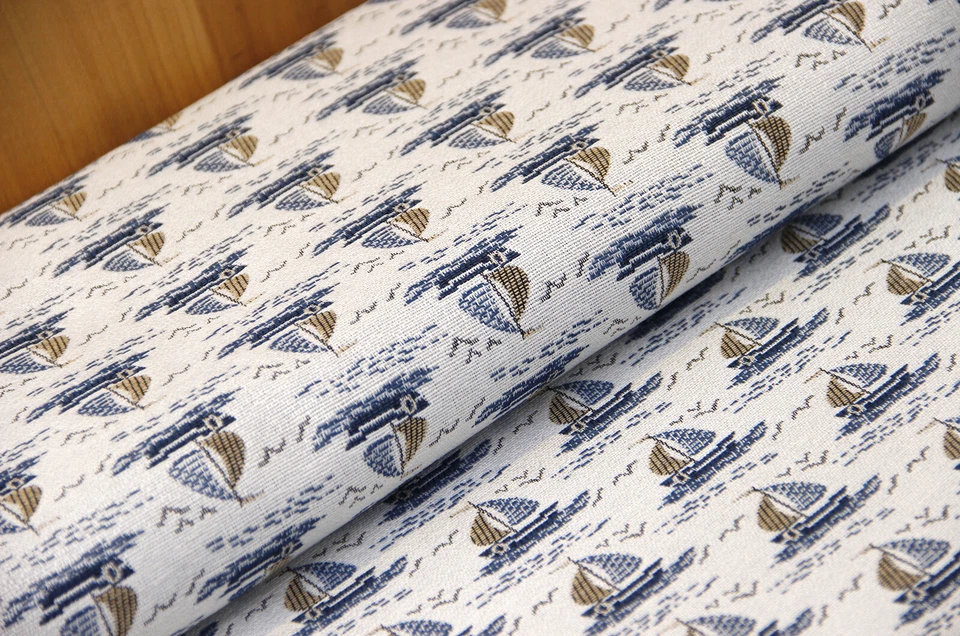 Dekostoff Segelboot Jacquard - Stoff Meterware - Doubleface * 50 cm x 140 cm * - Bild 2 von 4