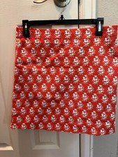 NWT NEW J. Crew Red  White Cotton Blend Floral Print Skirt 88 MSRP- Size 8
