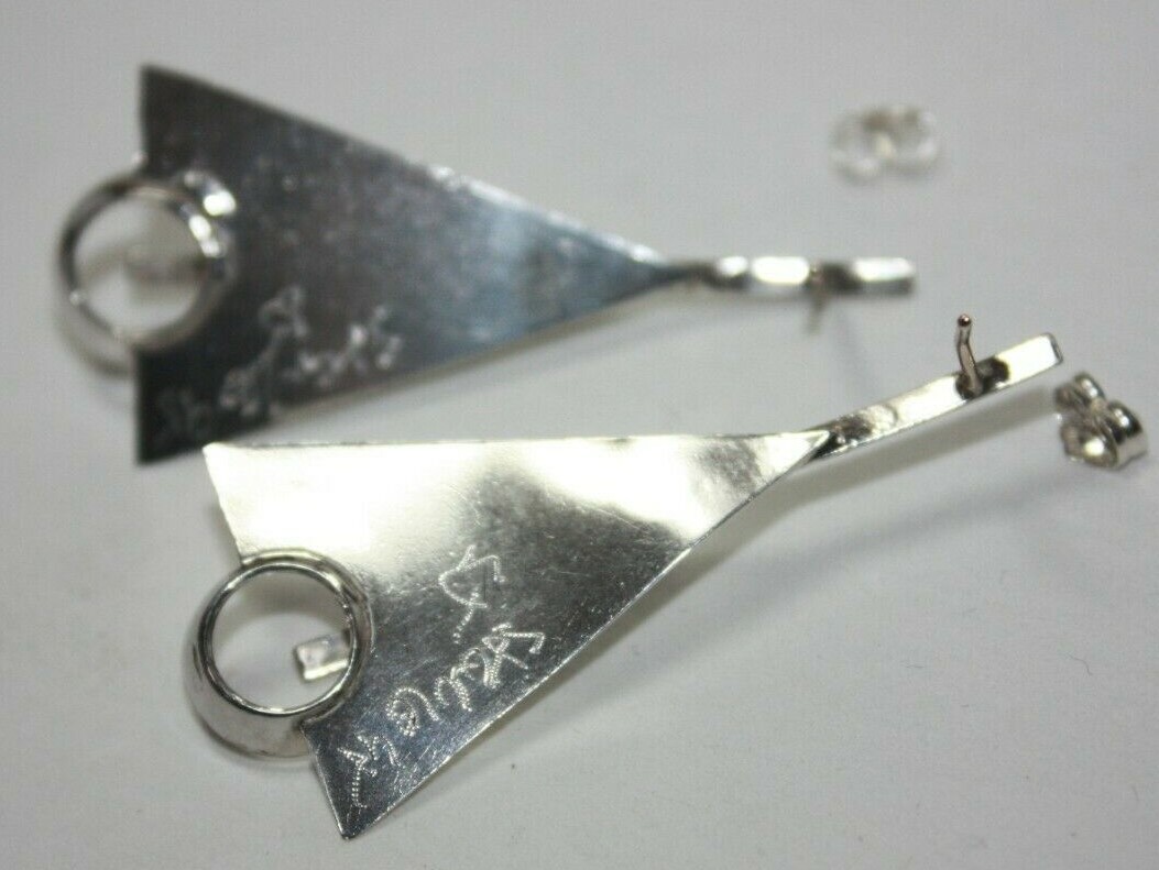 Handmade Sterling Silver Triangular Modernist Stu… - image 4