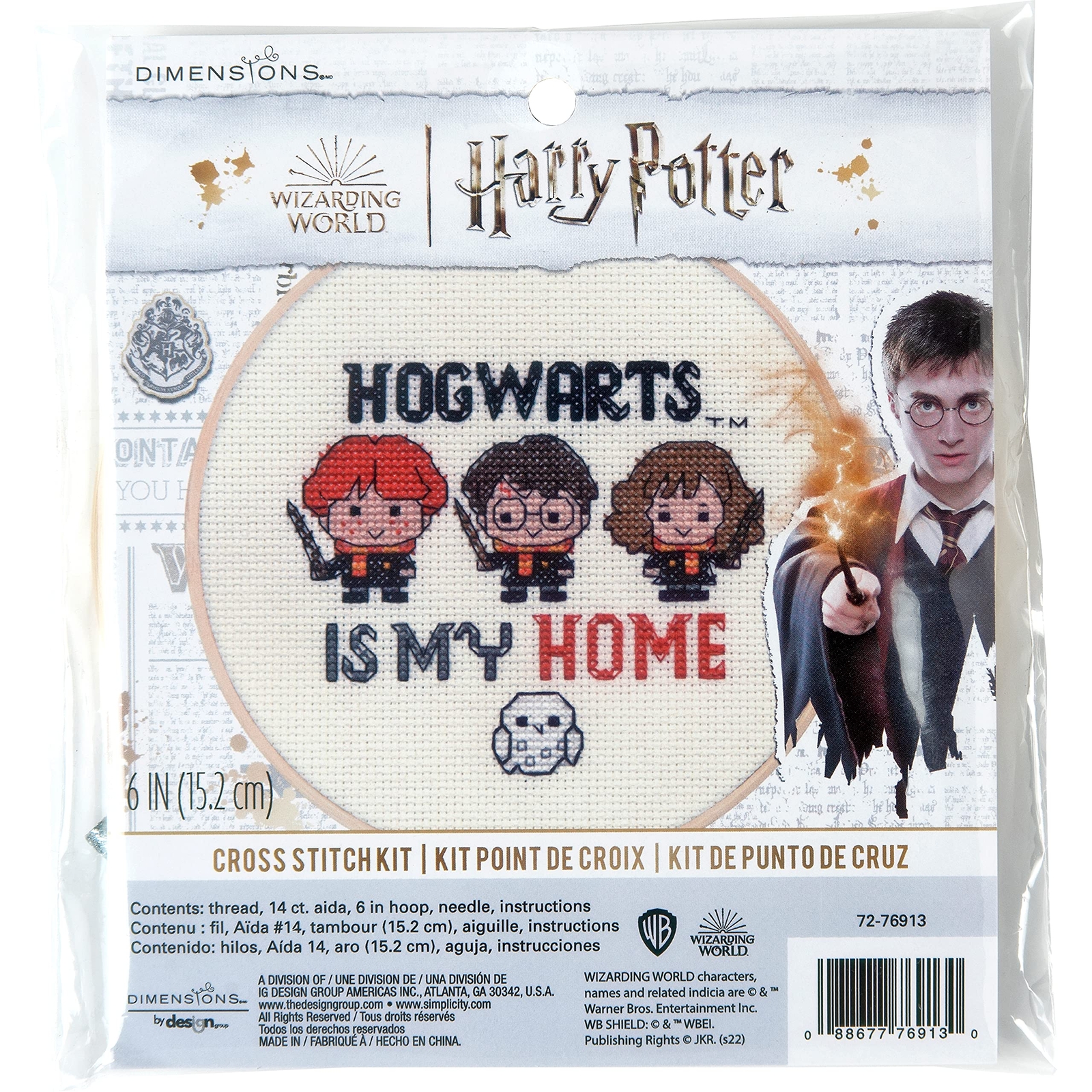 72-76913 Hogwarts Harry Potter Counted Cross Stitch Kit for Beginners, 6