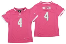 OuterStuff NFL Youth Girl's Houston Texans Deshaun Watson Jersey, Pink