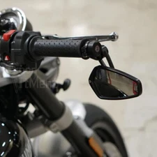 7/8" Universal Handle Bar End Rearview Side Mirrors For Honda Yamaha  Motorcycle