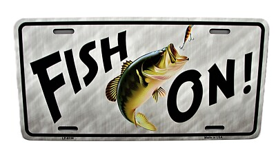#ad FISHING FISH ON METAL CAR NOVELTY LICENSE PLATE WATERSPORTS SALTWATER WATER $14.99
