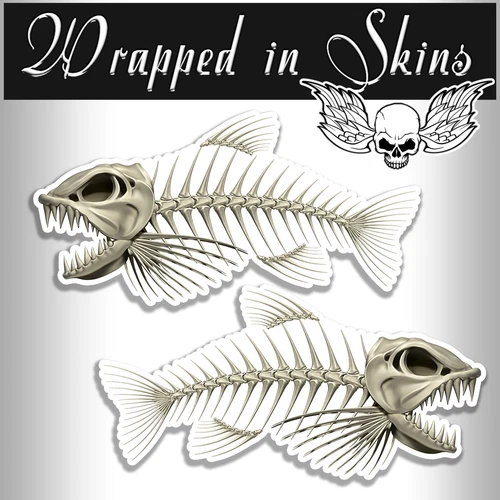 Fish Bone Decals Fish Skeleton Stickers Tackle Box Truck AFP-0009