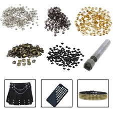 Borchie a Piramide Con Strumento Mano – 50pcs Metallo Spuntoni 6 – 12mm per Fai