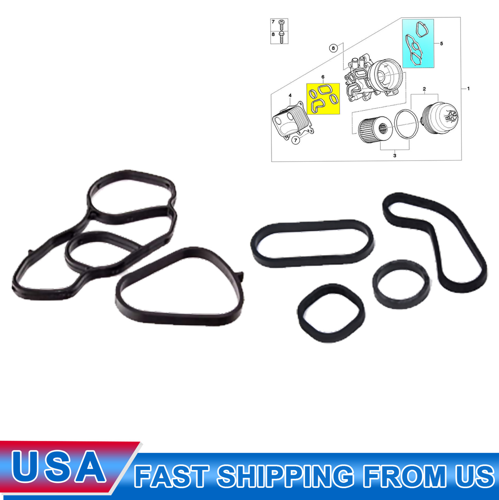 Filter Housing Gaskets & Oil Cooler Seals Acm For 2007-2016 