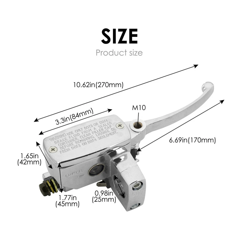 Palancas de embrague cilindro maestro de freno cromado EE. UU. para Suzuki Intruder 800 1400 1500 Foto 3 de 4