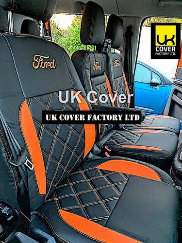 ORANGE BENTLEY VAN SEAT COVER FORD TRANSIT CUSTOM 2012-2023 A29 - Picture 5 of 8