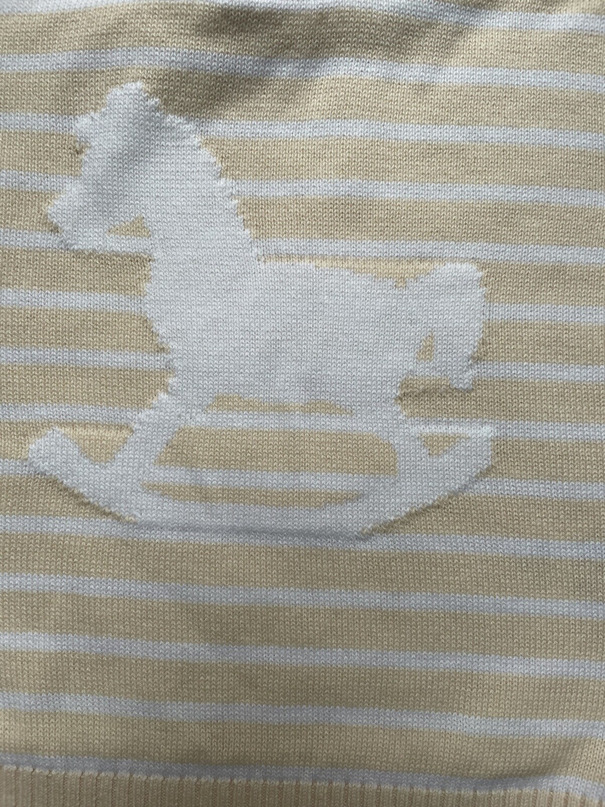 The Little Tailor Rocking Horse Stripey Jumper Peach/White 100percent Cotton 3-6 month image 6