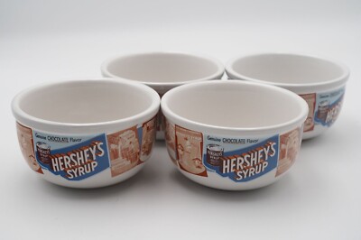 Vintage Hershey's Syrup 5.5'' Cereal Bowls, Ice Cream Dessert Dish Set of 4