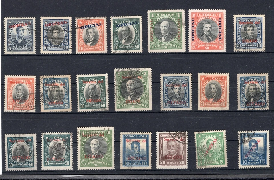 CHILE OFICIAL SERVICIO DEL ESTADO lot USED 44 differents scan referential only - Image 3 of 4