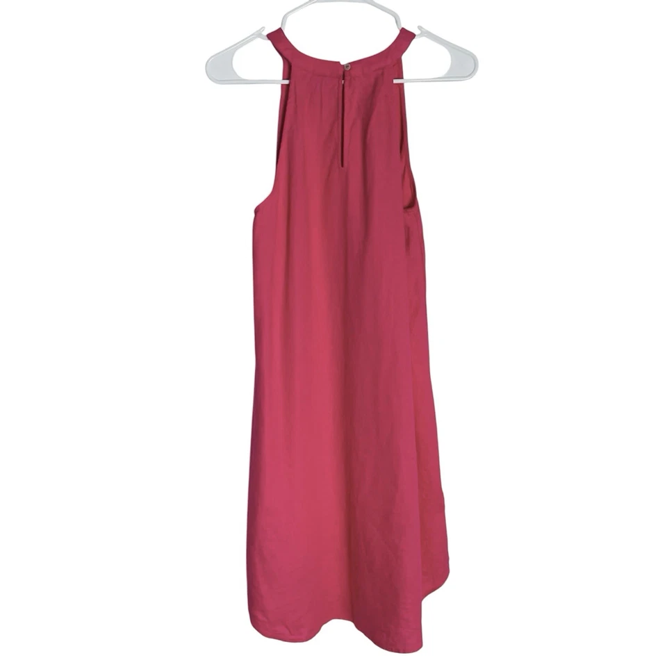 Sigrid Olsen 100% Linen Dress Womens M Hot Pink Halter Neck Sleeveless Beachy - Image 2 of 4