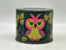Vintage Tin Owl Coin Bank, Mid Century, Groovy