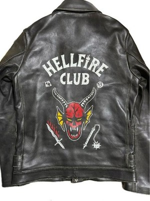 UNDERCOVER x Stranger Things 22AW Hellfire Club Leather Riders Jacket Size 3