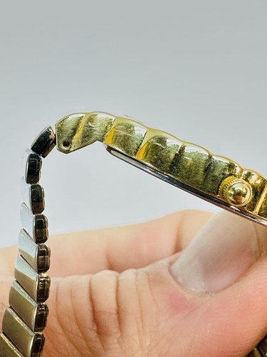 Vintage Seiko Halbmond Damen Quarz 1F20-5D59 Gold schwarzes Zifferblatt LESEN-FUNKTIONIERT-TEILE - Bild 6 von 20