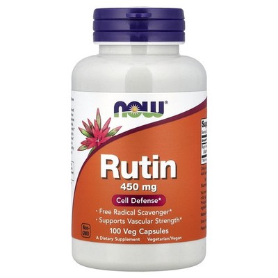 Now Foods Rutin 450 mg 100 Veggie Caps GMP Quality Assured, Vegan, Vegetarian