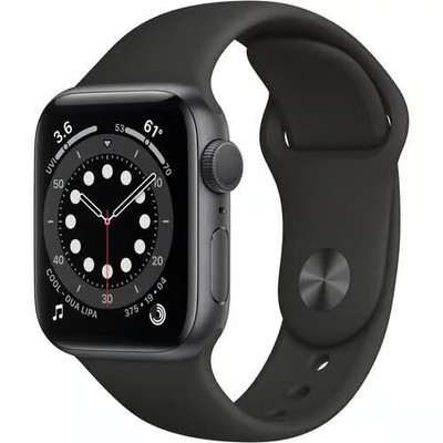 294) Apple Watch Series 6 GPS Space Grau Nike mit Black Sport Sport Band 44mm
