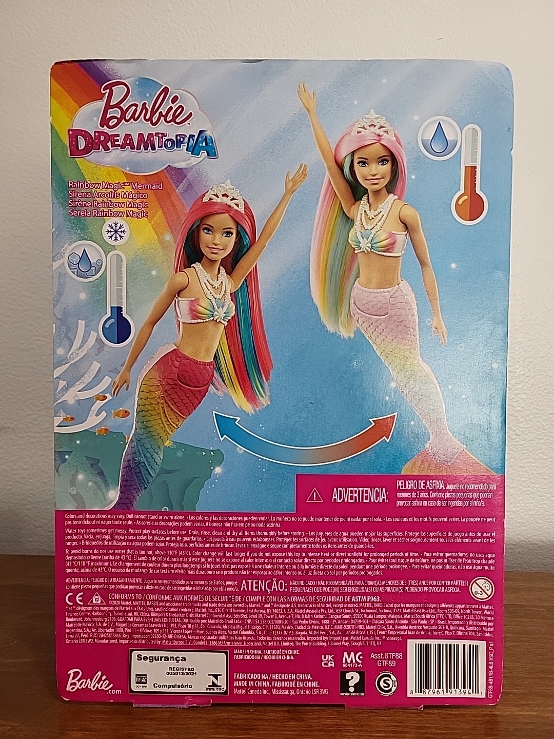 Barbie Dreamtopia RAINBOW MAGIC Mermaid Doll Water-Activated Color Change Blonde