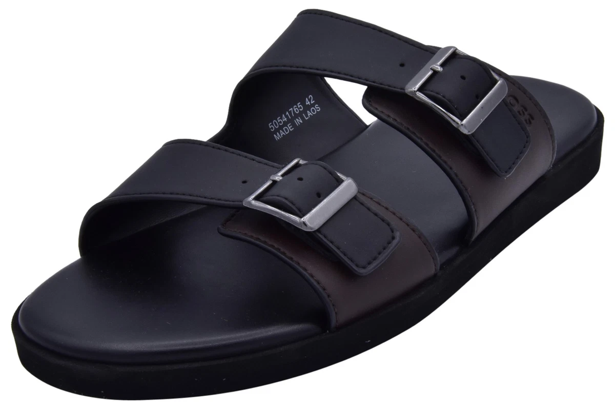Hugo Boss Match It Black Slide Sandal Men - Size 9 HUGO - Slides with logo strap - Black main image 2