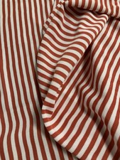 1.75 Yards Red White Stripes Fabric Striped Polyester 67 X 67 Costume Crafts