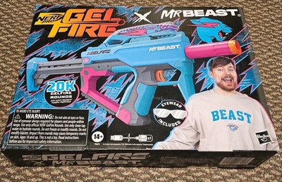 New, Sealed Limited Edition NERF Pro Gelfire X Mr. Beast Fully Auto Blaster Blue