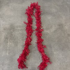 red w/ gold accent Feather Boa one size
