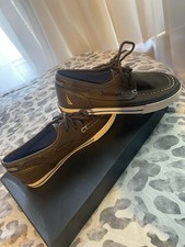 Nautica Boy's Size 1 Spinnaker Pintuck Oxfords Boat Shoes Brown