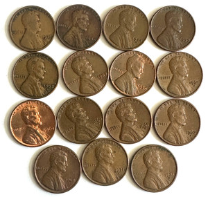 1928---1971 Lincoln Cents Mixed Set of 19 Coins (See Description)