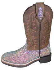 Smoky Mountain Western Boots Girls Ariel Leather Glitter Pastel 3077C