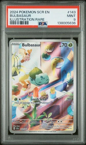 2024 POKEMON SCR EN-STELLAR CROWN ILLUSTRATION RARE #143 BULBASAUR PSA 9