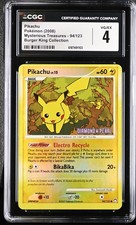 CGC 4 Pikachu 94/123 Tesori Misteriosi Burger King Carta Pokemon timbrata