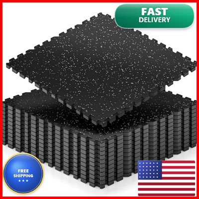 Vivaluz 0.6 Thicker 48 Sq Ft Rubber Top Gym Flooring For Home Gym Heavy Duty