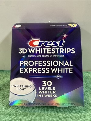 Crest 3D Whitestrips Professional Express White 30 Levels + Light Expires 3/28