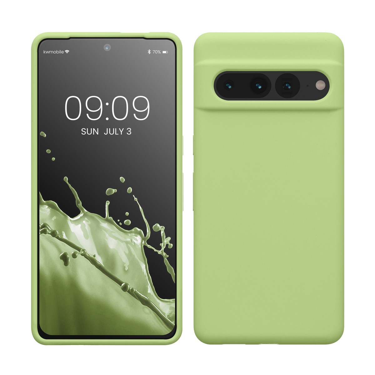 Custodia Per Google Pixel 7 Kwmobile - Silicone TPU Con Cordino, Colore Menta