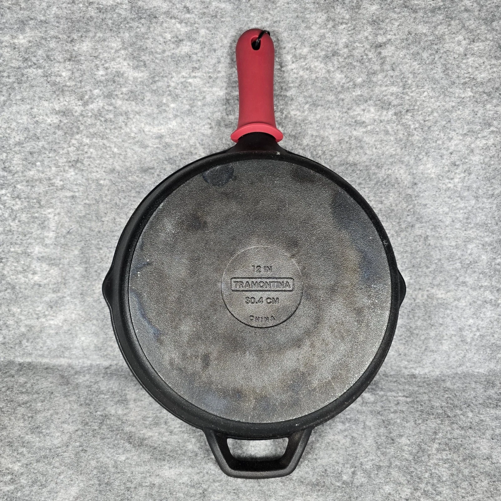 TRAMONTINA 12" CAST IRON SKILLET - W/ REMOVABLE RED HANDLE GUC FREE SHIPPING